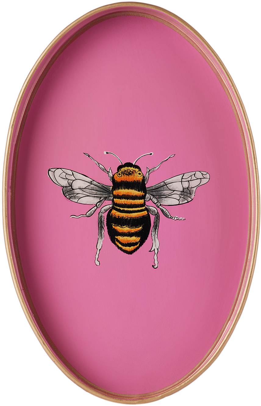 Les-ottomans Pink & Gold Fauna Tray