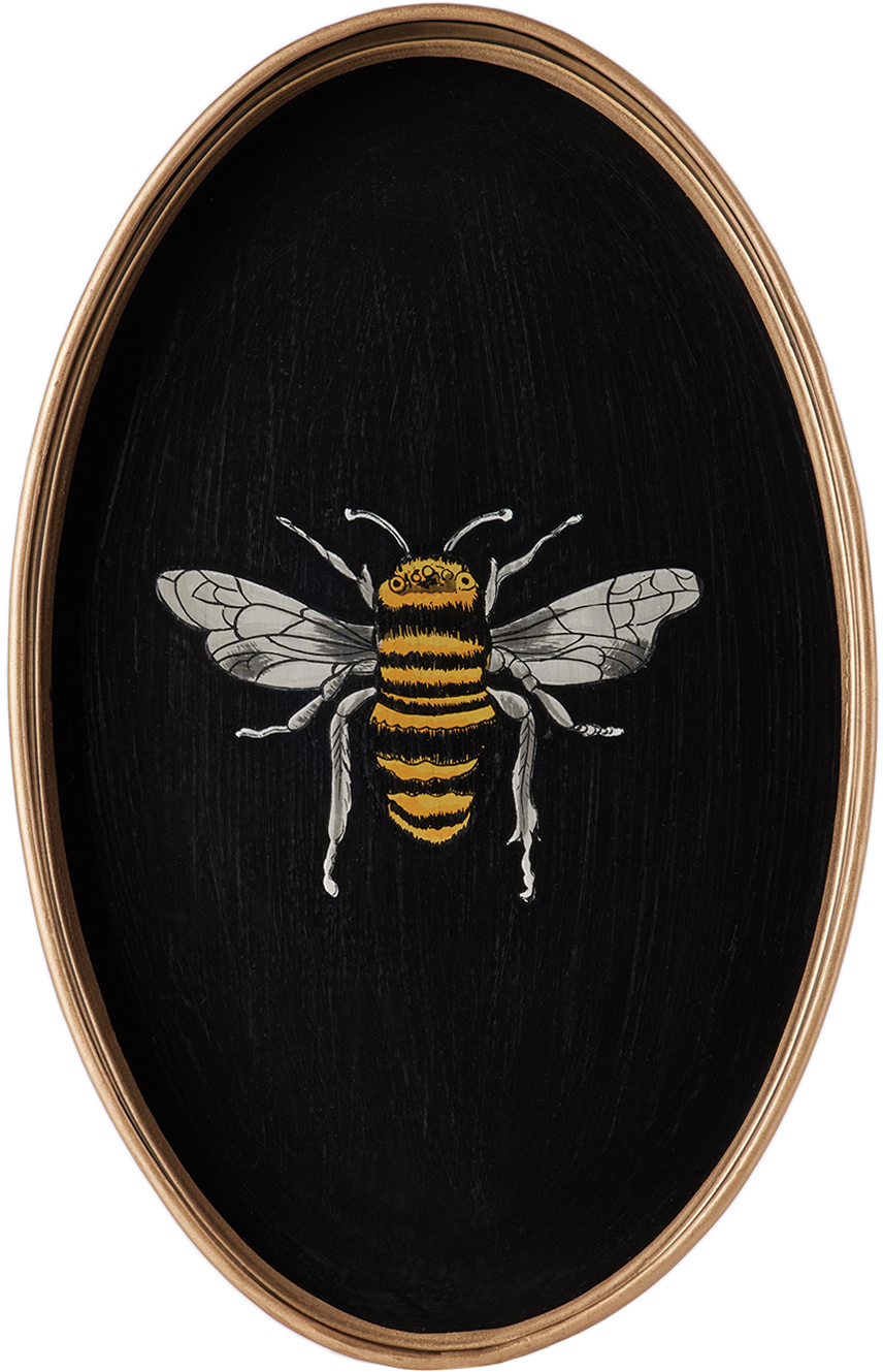 Black & Gold Fauna Tray by Les-Ottomans | SSENSE