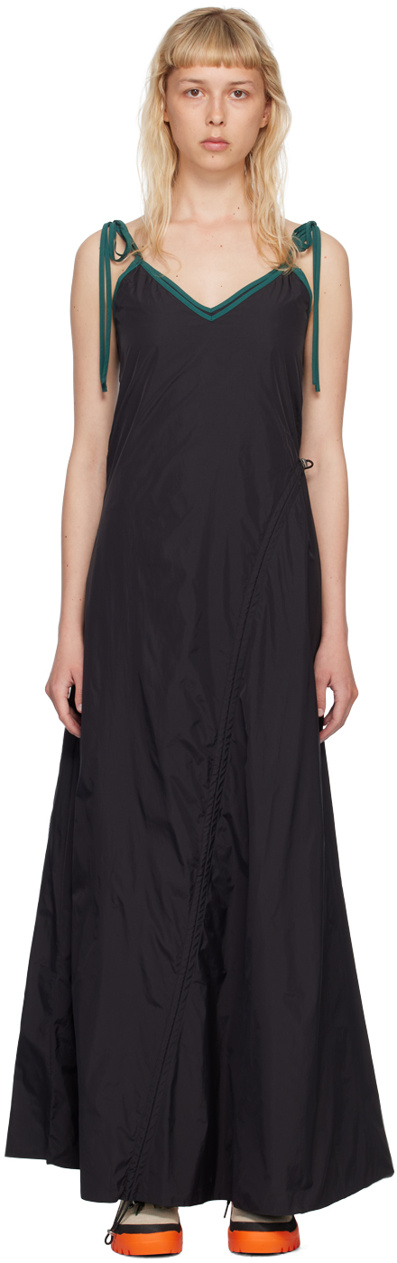 Reese Cooper Black Asymmetric Midi Dress