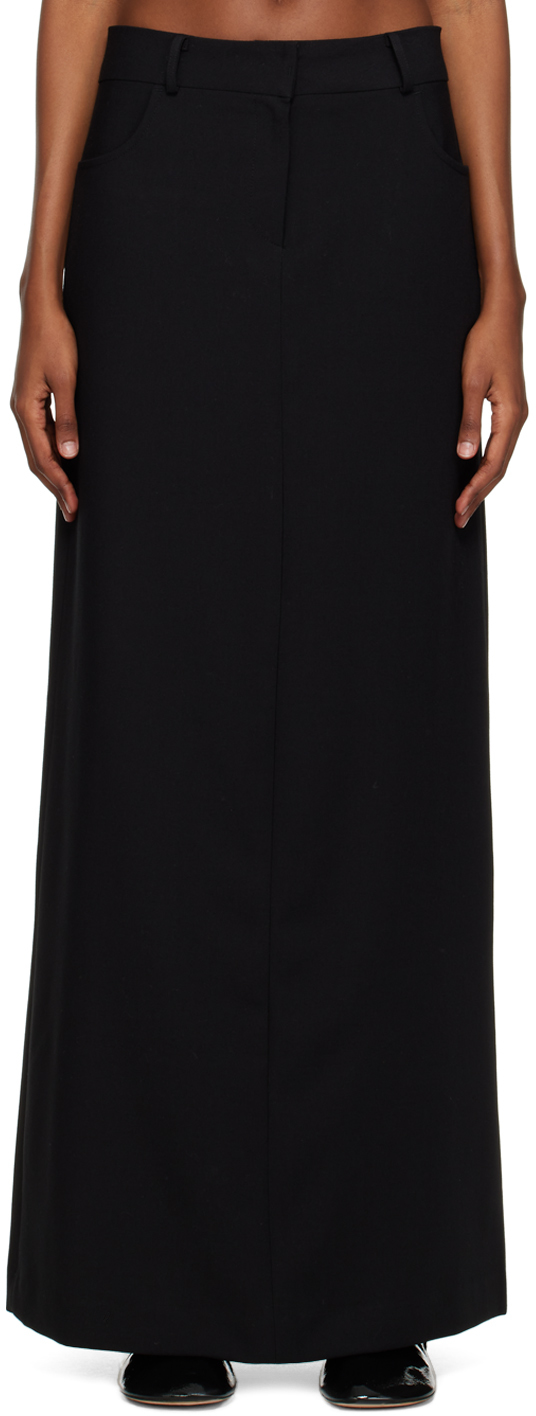 THE FRANKIE SHOP BLACK MALVO MIDI SKIRT