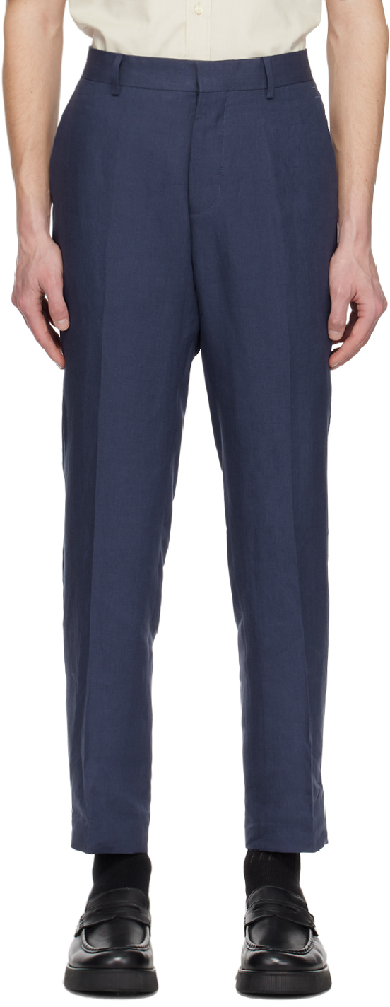 Tiger Of Sweden Mens Dusty Blue Tenutas Straight-leg Stretch-woven Trousers