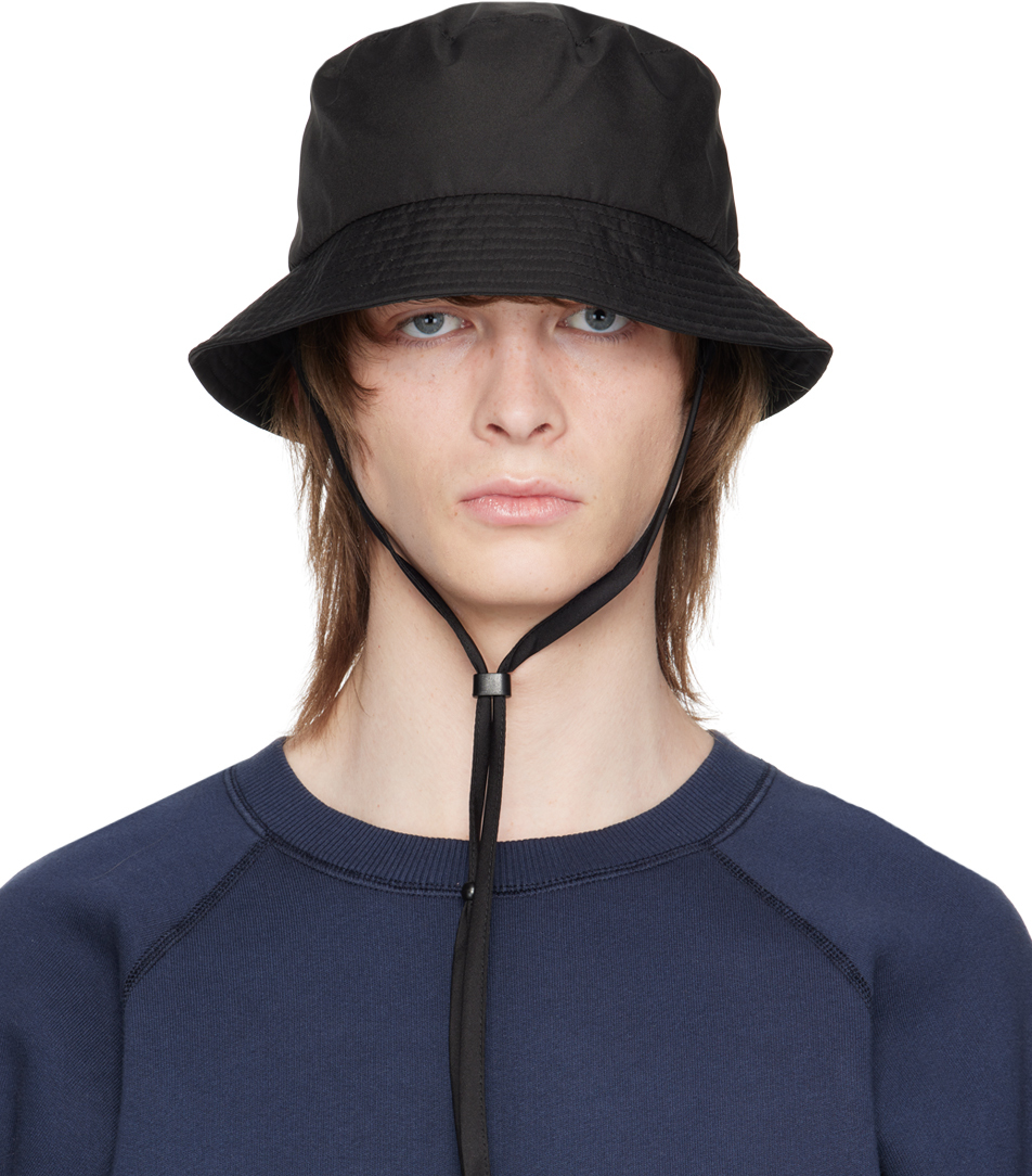 NORSE PROJECTS BLACK CHIN STRAP BUCKET HAT