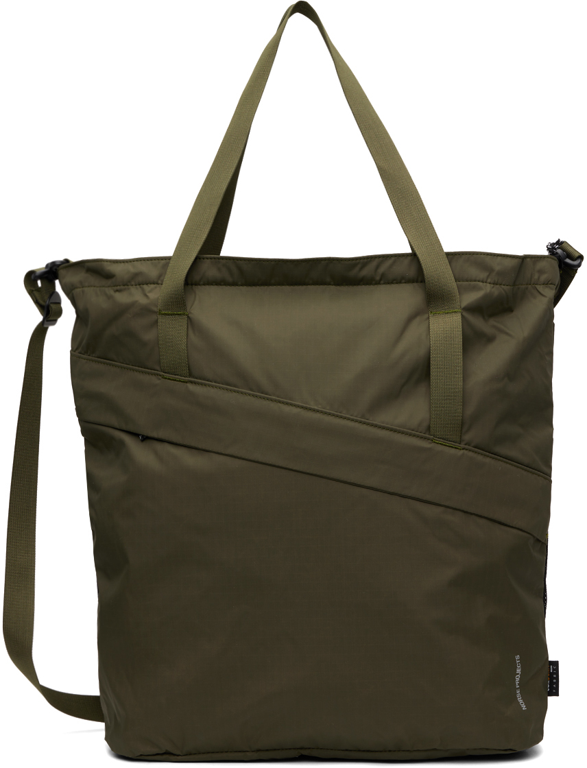 Norse Projects Khaki Cordura Tote In Ivy Green