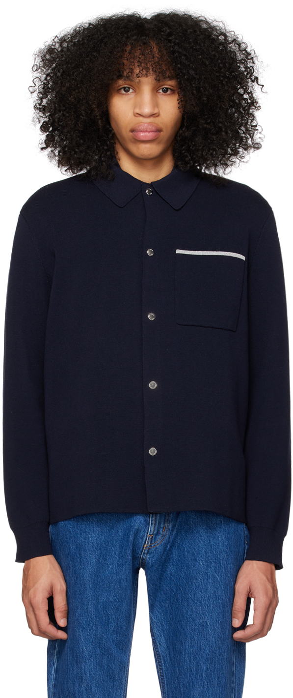 Norse Projects Knitted Erik Jacket In Blue