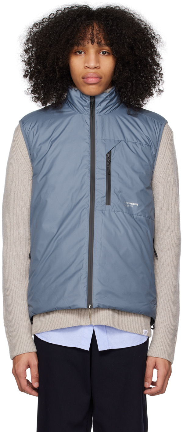 Norse Projects Blue Birkholm Vest In Scoria Blue