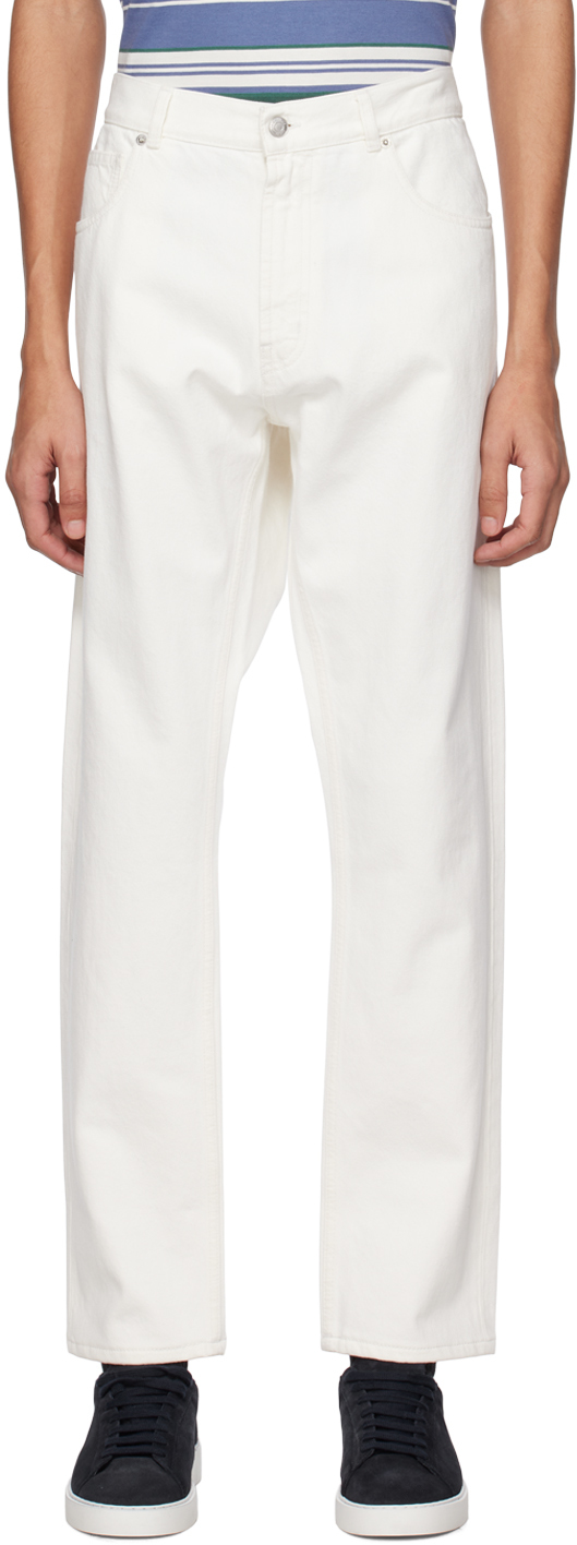 Norse Projects White Slim Jeans In Ecru