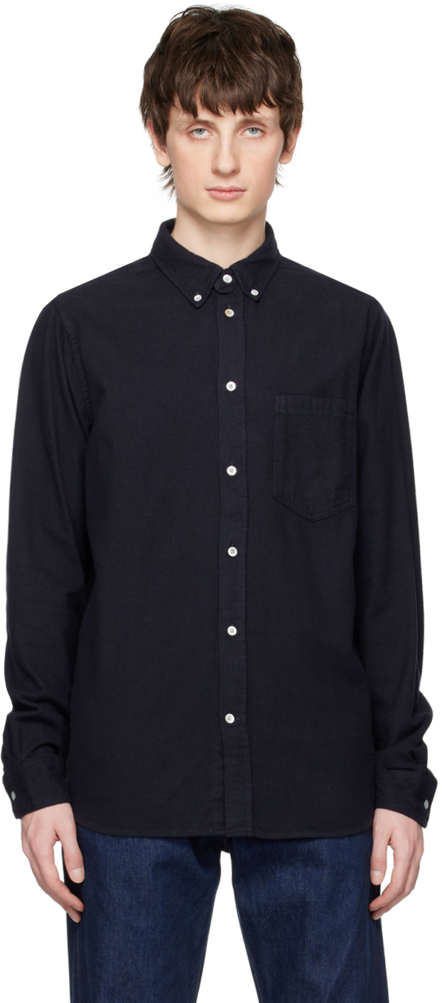 Navy Anton Shirt by NORSE PROJECTS on Sale