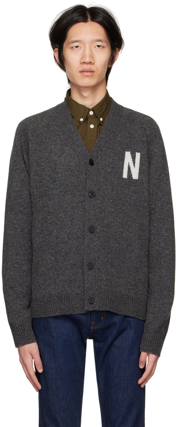 Norse Projects Gray Kasper N Donegal Cardigan In Grey