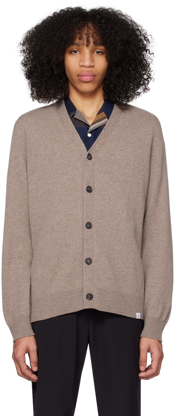Norse Projects Taupe Adam Cardigan In Shale Stone