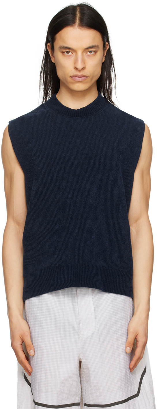 Norse Projects Navy Manfred Waistcoat In Dark Navy