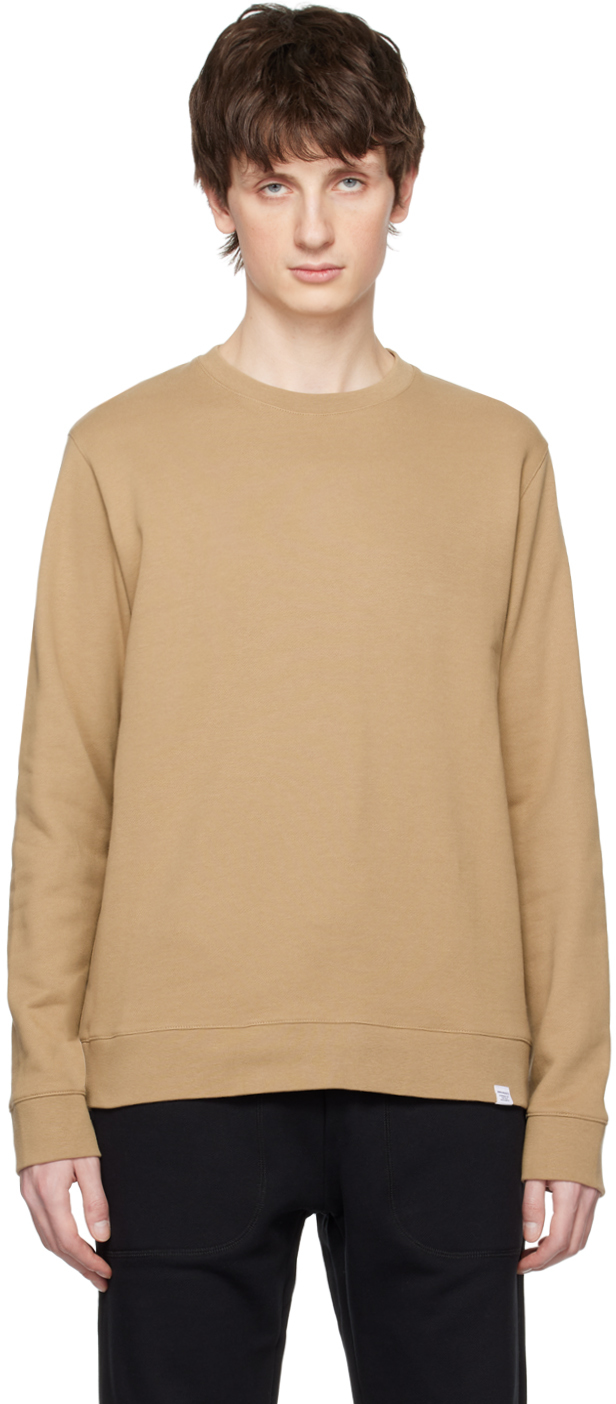 Norse Projects Logo Patch Cotton Sweatshirt In Utility Khaki
