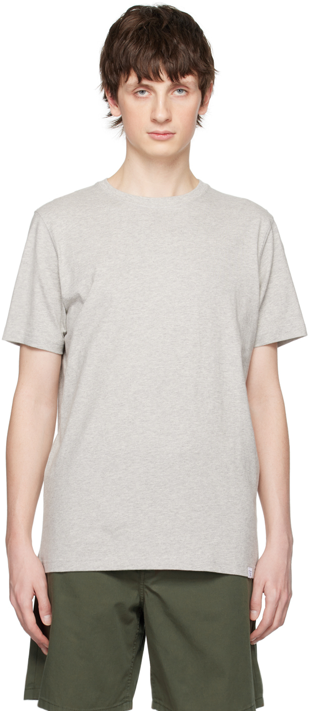 Norse Projects Gray Niels T-shirt In Light Grey Melange