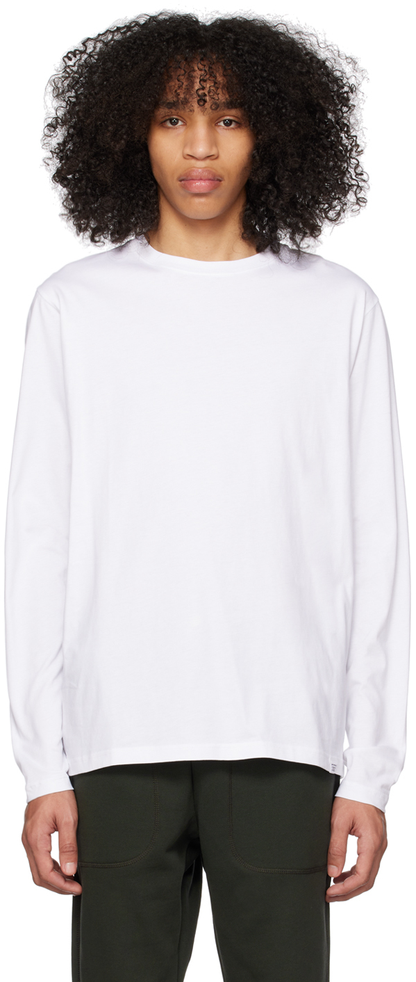 NORSE PROJECTS WHITE NIELS LONG SLEEVE T-SHIRT