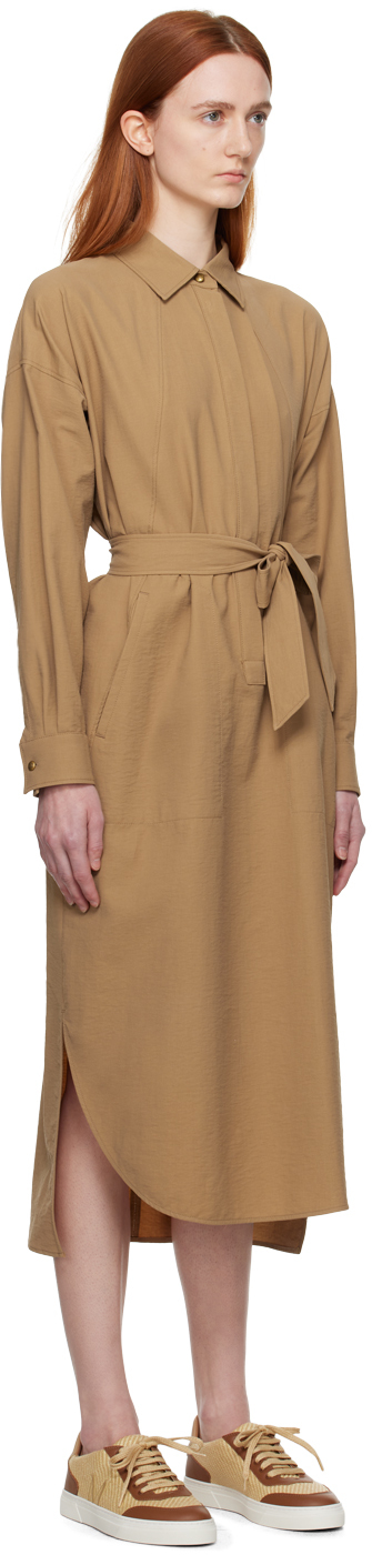 Max Mara Tan Esule Midi Dress In 002 Bronze