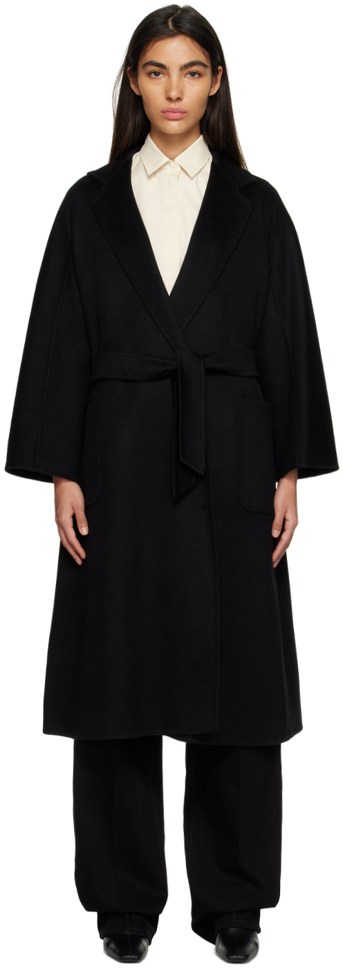 Max Mara: Black Ludmilla Icon Coat | SSENSE UK