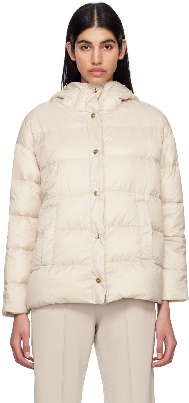 Beige Quilted Reversible Down Jacket