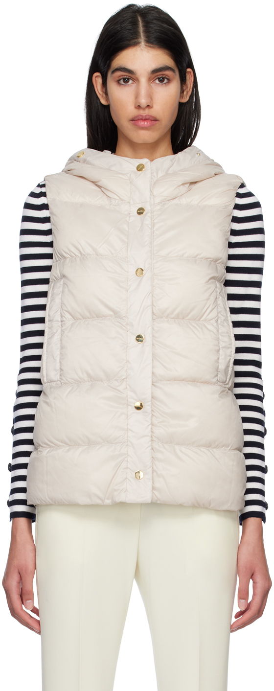 Max Mara Reversible Off-white Jsoft Down Gilet In Multi-colored