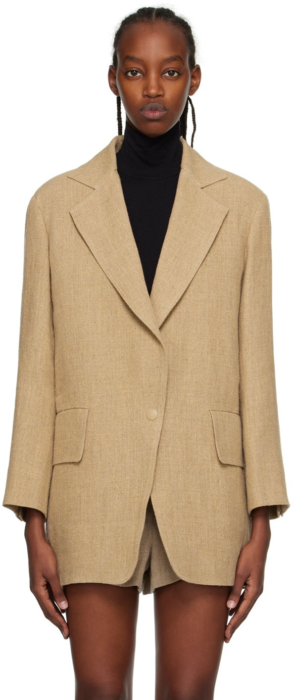 Shop Max Mara Beige Undici Blazer In 001 Colonial