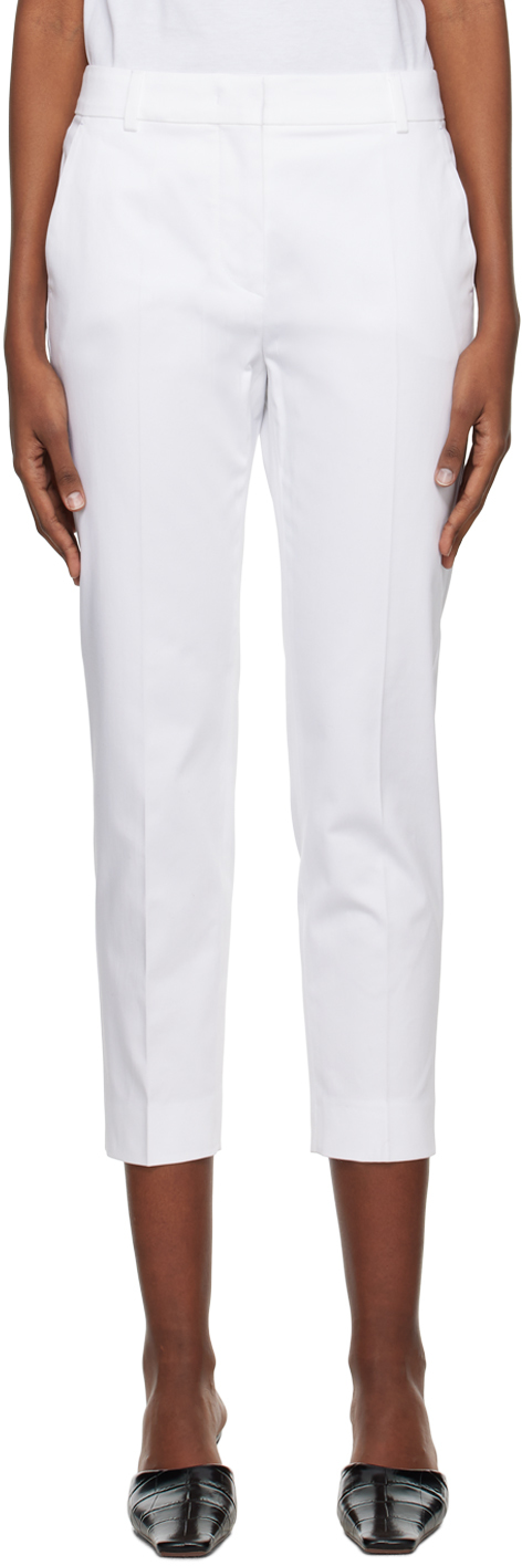 Max Mara: White Lince Trousers | SSENSE