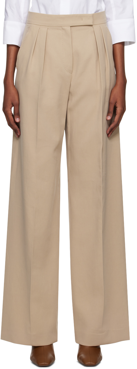 Max Mara Beige Tailored Trousers With Pleats