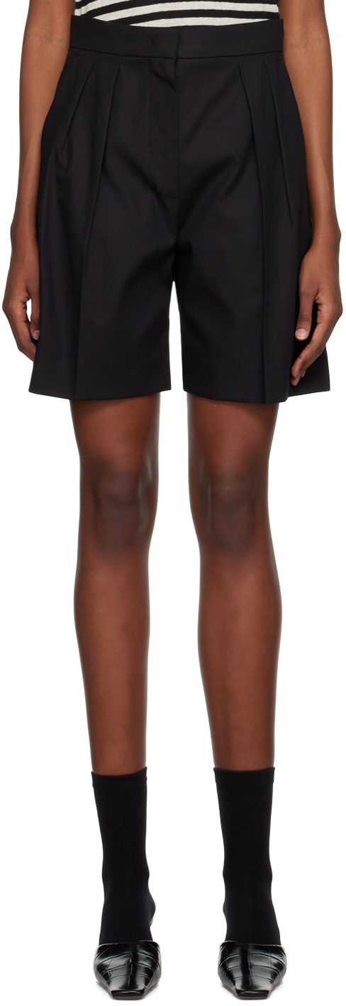 Max Mara: Black Comma Shorts | SSENSE