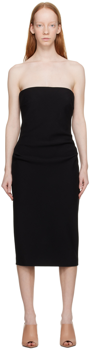 Max Mara: Black Bernard Midi Dress | SSENSE Canada