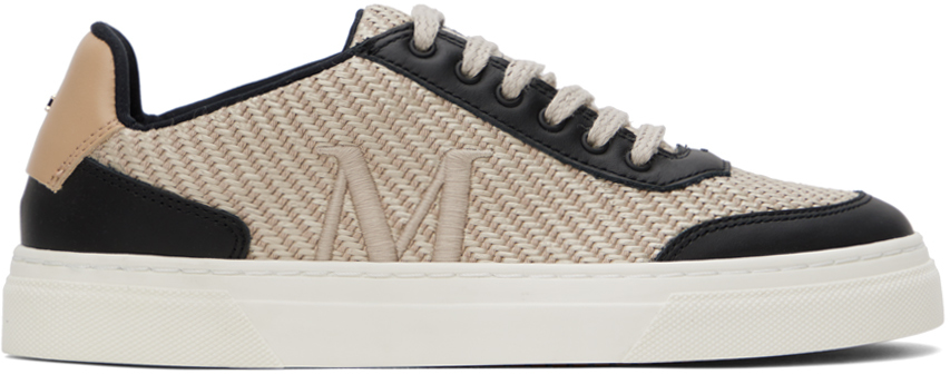 Max Mara Canvas-leather Taba Sneakers In Sand
