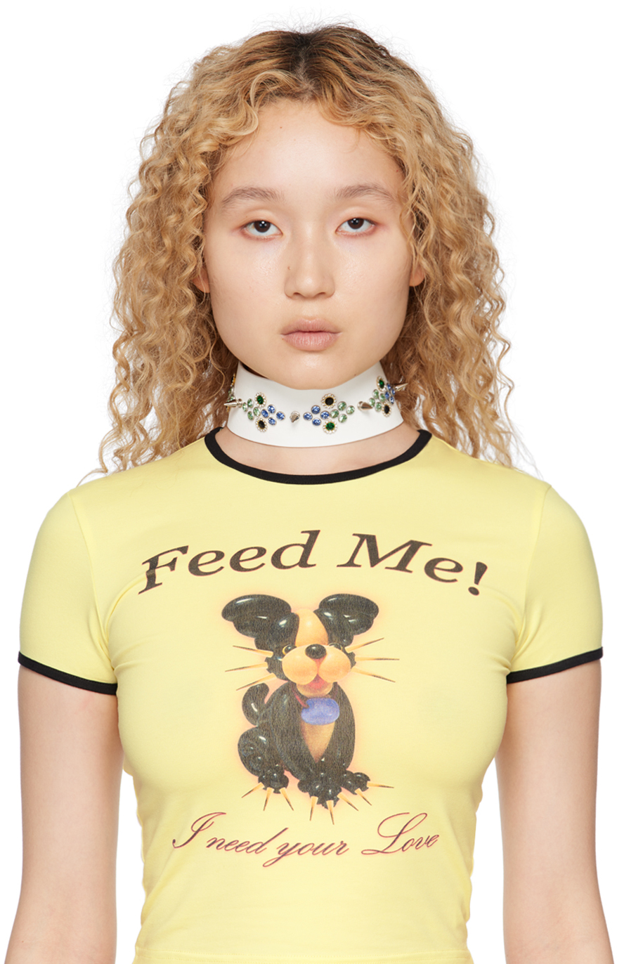 Nodress】feed me! ホワイト Puppy Tシャツ | bumblebeebight.ca