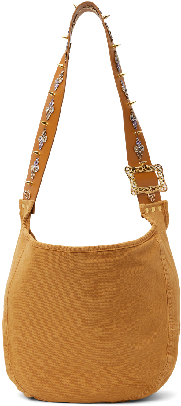 Nodress Orange Rhinestone Rivet Bag In Ginger | ModeSens