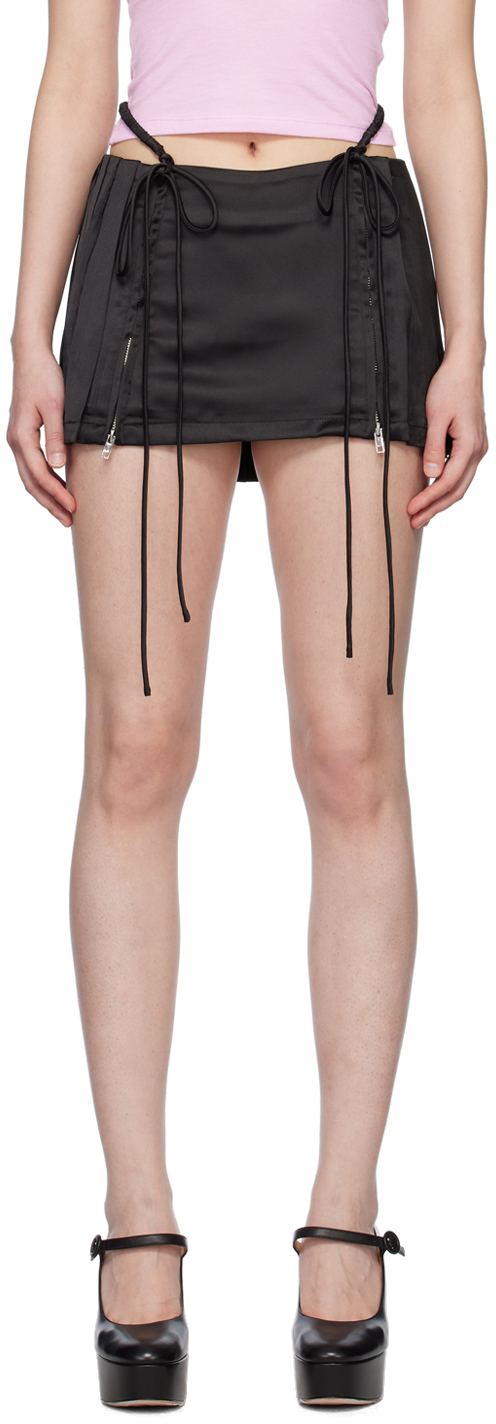 no dress pleated skirt Nodress Black Pleated Miniskirt