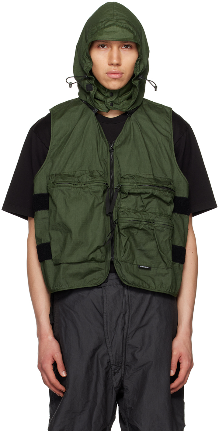 NEMEN®: Green Coated Vest | SSENSE UK