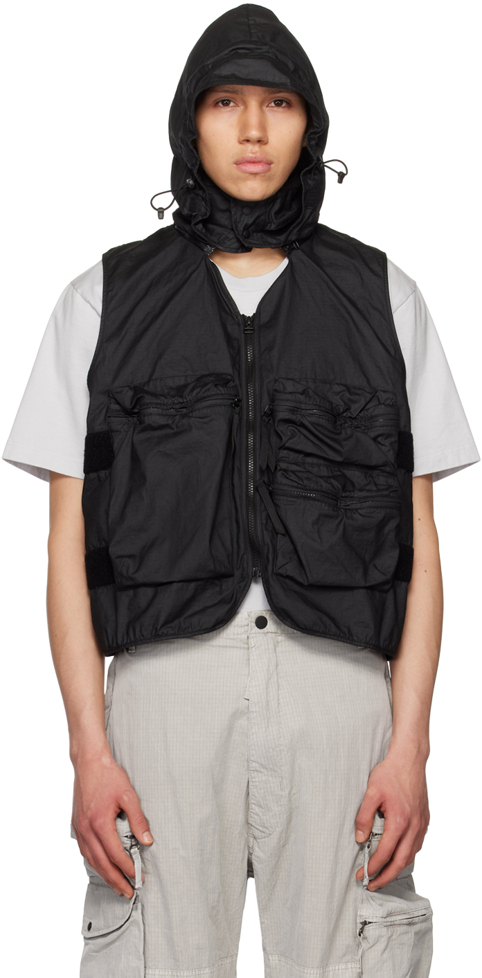 Nemen Black Multipocket Vest In 111 Ink Black