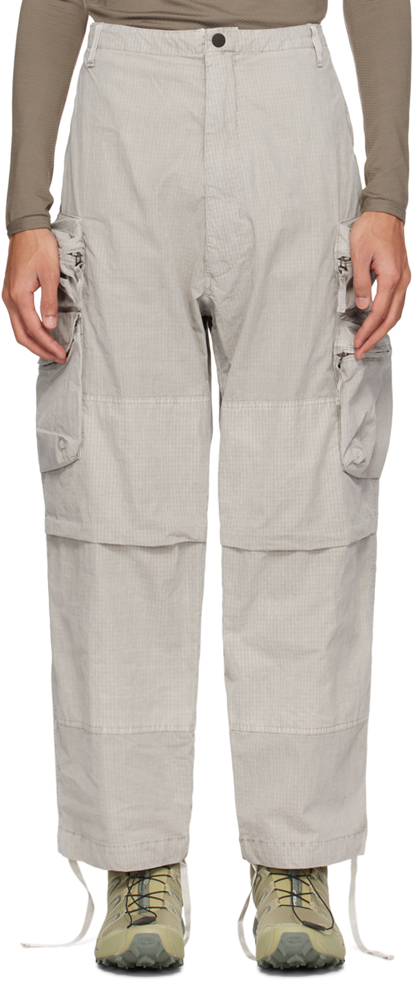 Nemen Gray Multipocket Parachute Cargo Pants In 219 Vulcan Soil