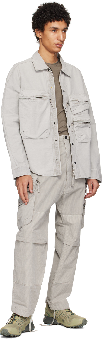 NEMEN GRAY MULTIPOCKET PARACHUTE CARGO PANTS 