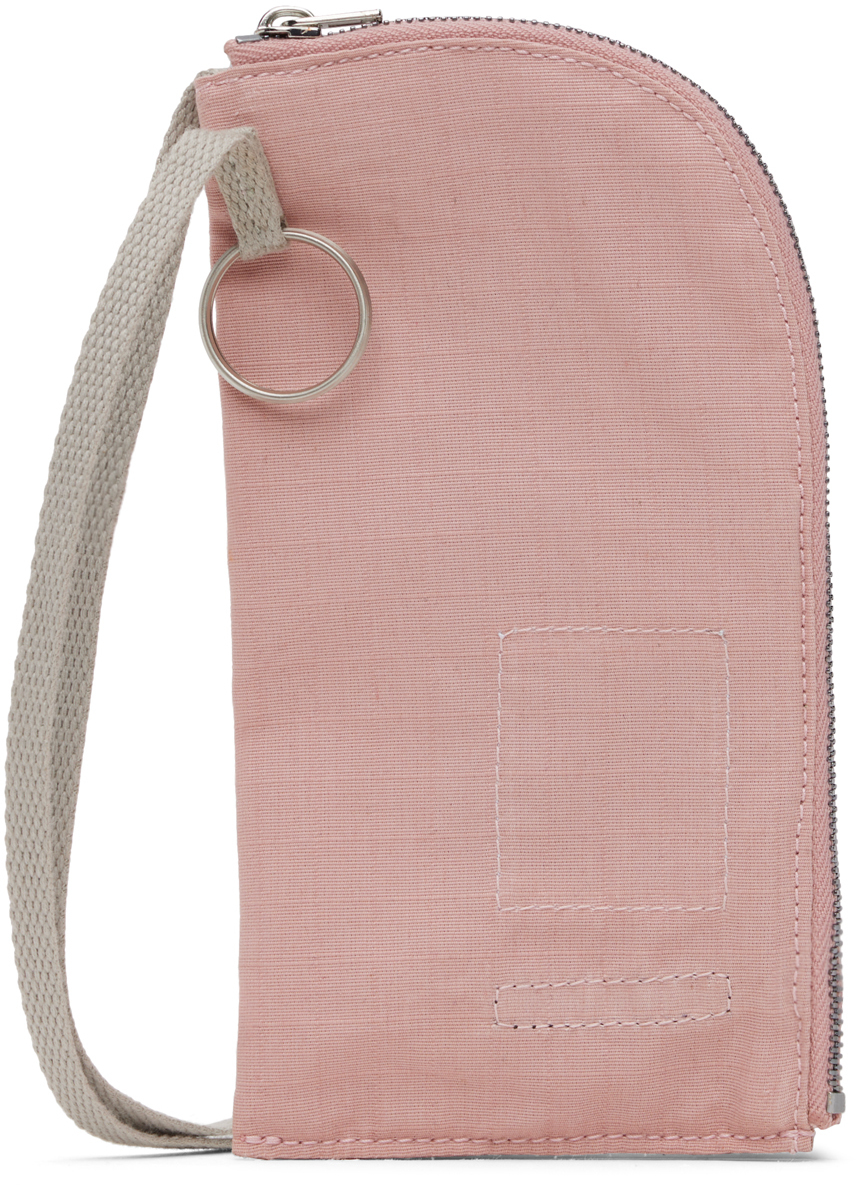 Rick Owens Drkshdw Pink Phone Holder Pouch In 6361 Faded Pink/oyst