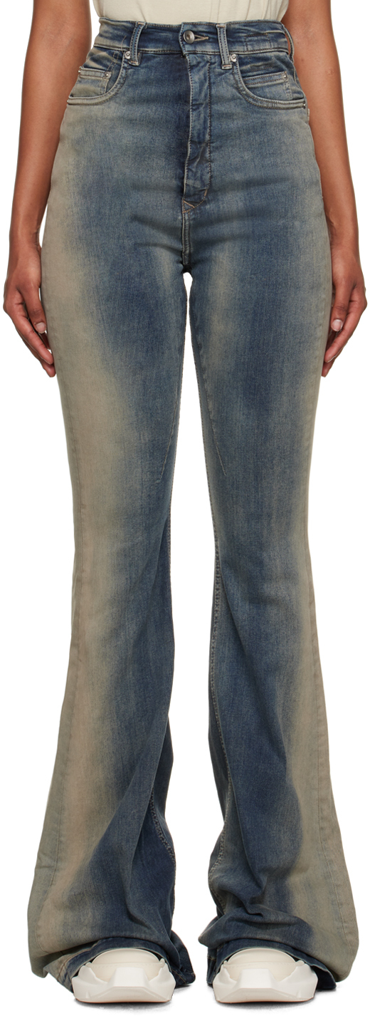 Blue Bolan Bootcut Jeans by Rick Owens DRKSHDW on Sale