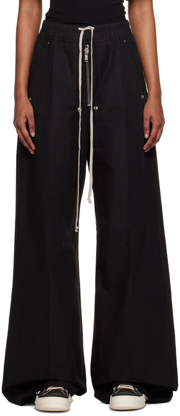 Black Geth Belas Trousers by Rick Owens DRKSHDW on Sale