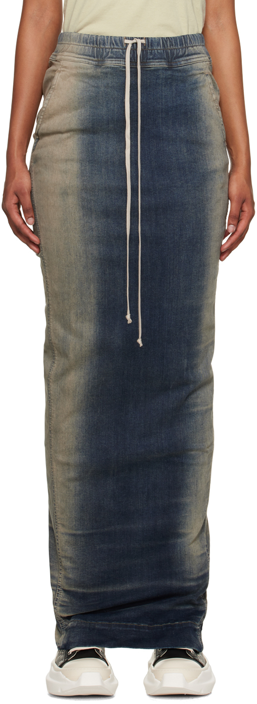 Blue Pillar Denim Maxi Skirt