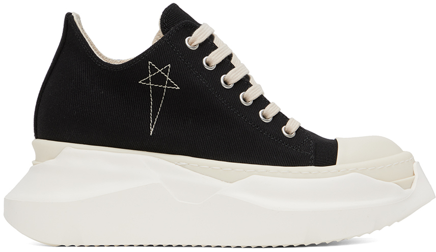Rick Owens Drkshdw: Black & White Abstract Low Sneakers | SSENSE
