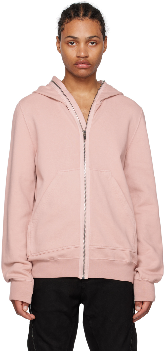 Pink Zip Hoodie by Rick Owens DRKSHDW on Sale
