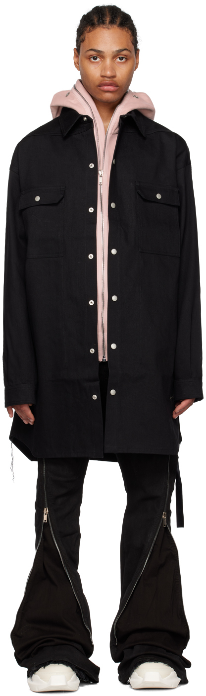 Rick Owens DRKSHDW: Black Jumbo Denim Shirt | SSENSE