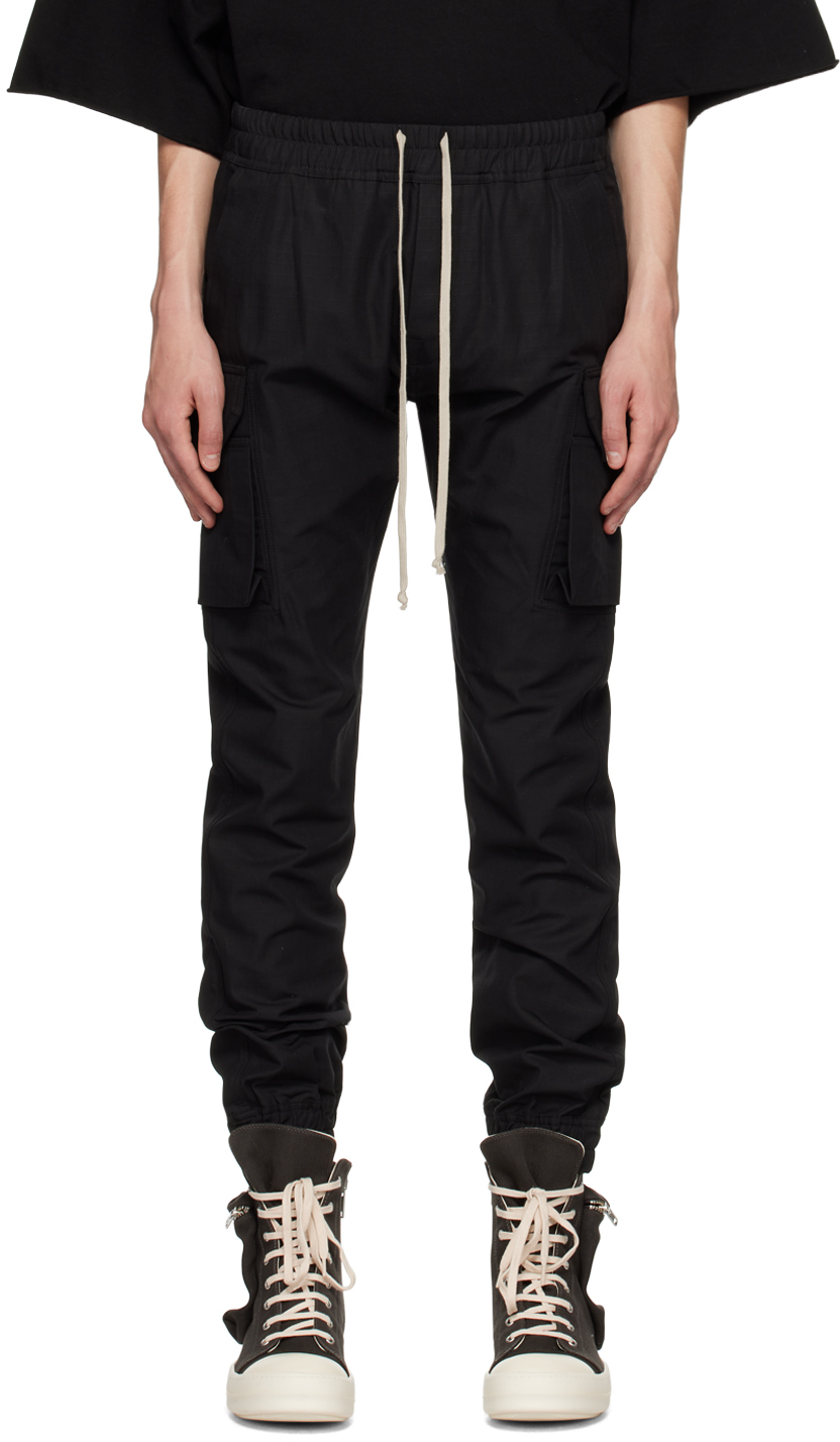 Black Mastodon Cut Cargo Pants by Rick Owens DRKSHDW on Sale