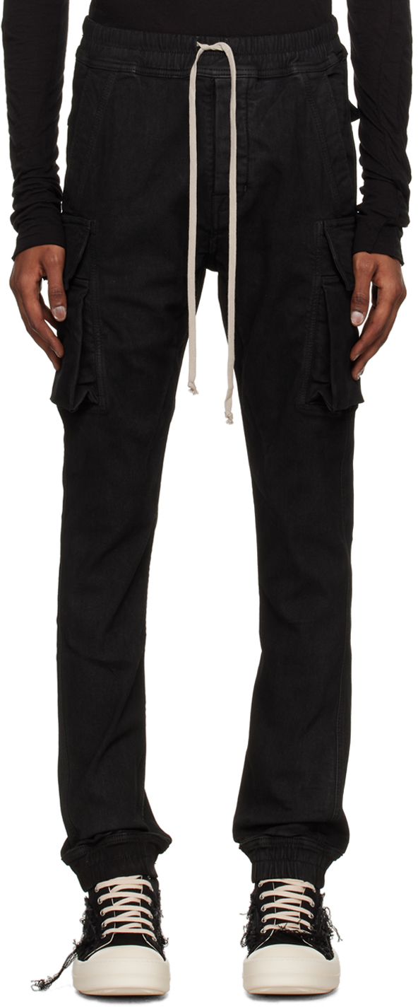 Rick Owens DRKSHDW: Black Mastodon Cut Denim Cargo Pants SSENSE