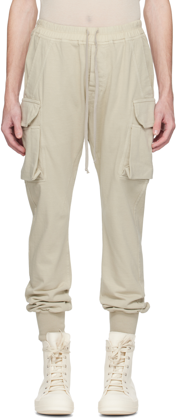 Rick Owens Drkshdw Off-white Mastodon Cargo Trousers In 08 Pearl