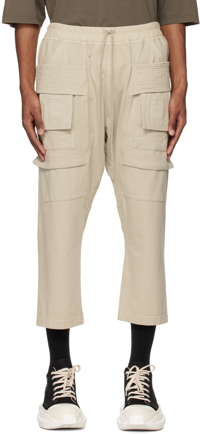 Rick Owens DRKSHDW: Beige Creatch Cargo Pants | SSENSE
