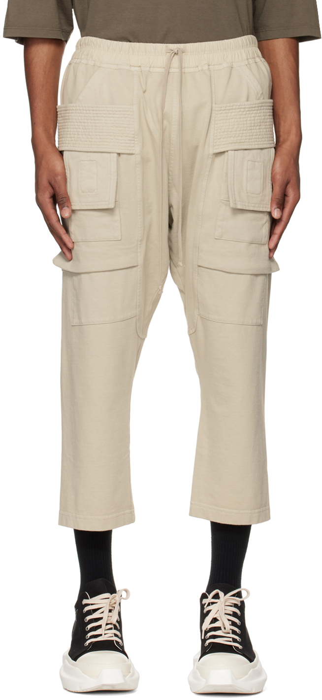 Beige Creatch Cargo Pants by Rick Owens DRKSHDW on Sale