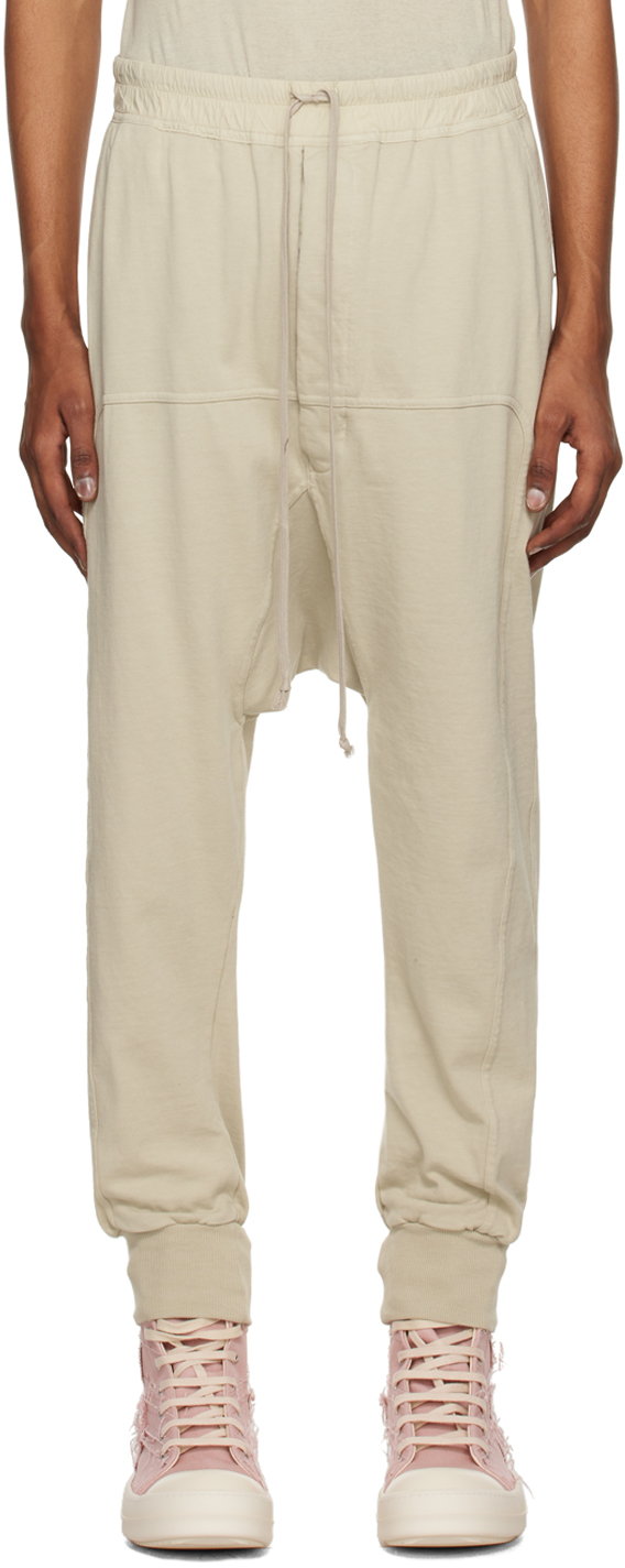 Rick Owens Drkshdw Off-white Drawstring Lounge Trousers In 08 Pearl
