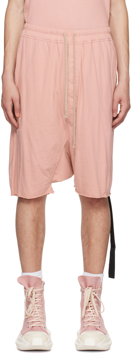 Rick Owens DRKSHDW サルエル ハーフパンツ FADE PINK Rick Owens Drkshdw Pods Straight-leg Cotton-ripstop Drawstring