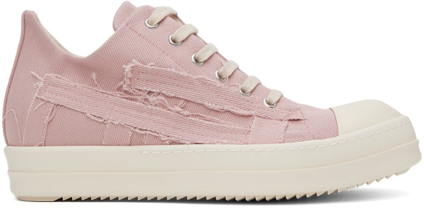 Rick Owens DRKSHDW: Pink Slashed Sneakers