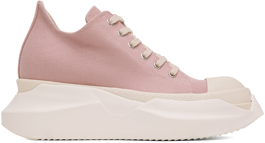 Pink Abstract Denim Sneakers by Rick Owens DRKSHDW on Sale